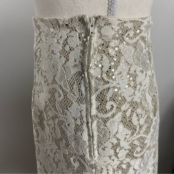 Jessica McClintock Millenium 2000 lace metallic maxi skirt Made in USA - Picture 5 of 12